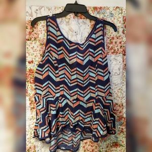 3 FOR $10/Xhilaration Chevron Peplum Tank Top